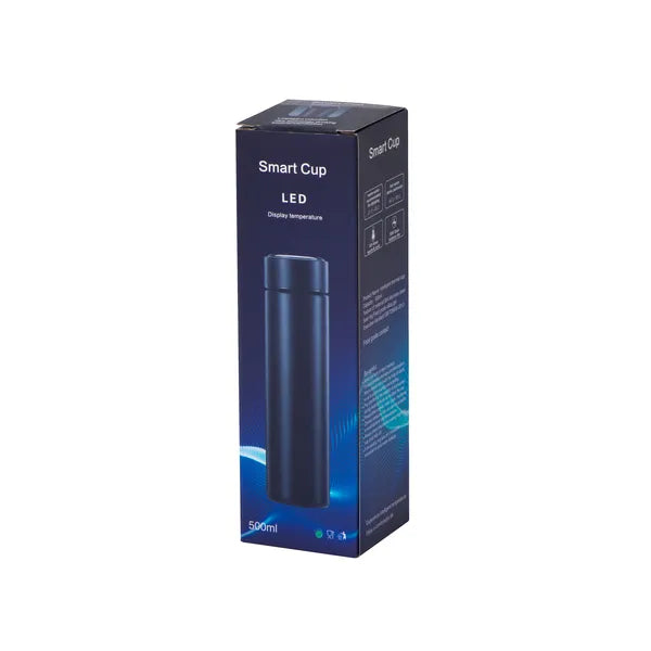 Fekete 500 ml LED hőmérős rozsdamentes termoszbögre