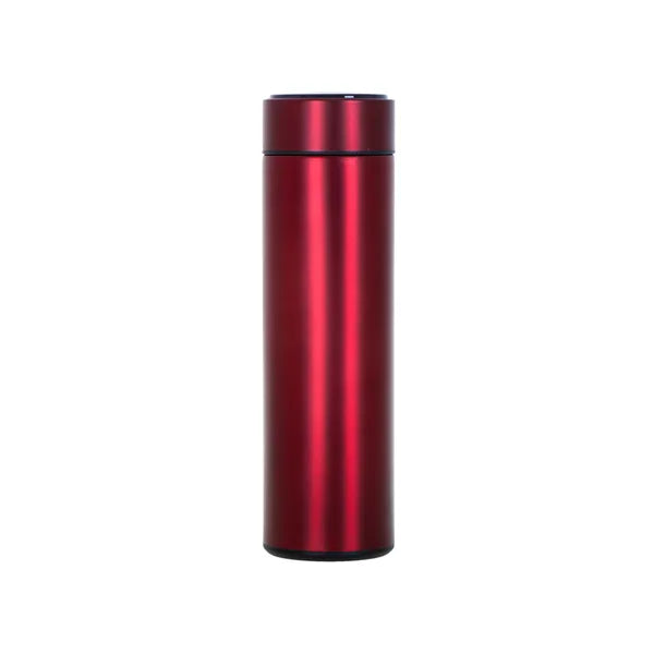 Okos LED kijelzős vákuumszigetelt termoszbögre, 500 ml, bordó rozsdamentes