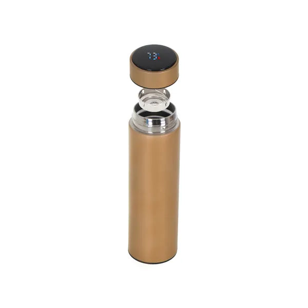 Arany LED hőmérős termoszbögre, 500 ml, rozsdamentes acél
