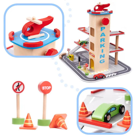 Fa emeletes parkológarázs lift helikopterrel 4 szint 36×48×37 cm