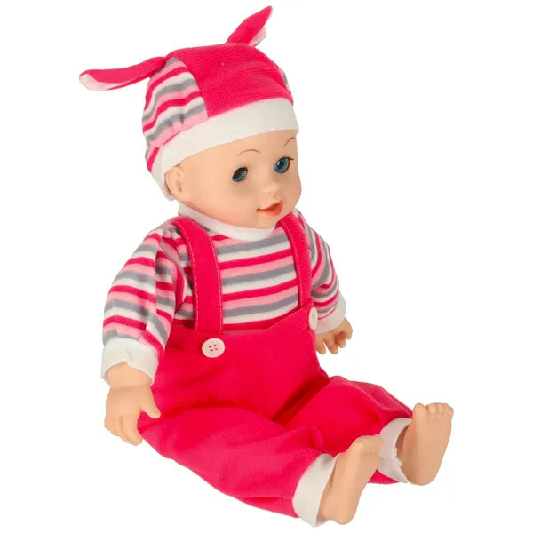 Maja síró-nevető baba 40 cm hanggal, csukódó szemekkel, rózsaszín body