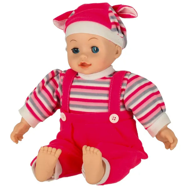 Maja síró-nevető baba 40 cm hanggal, csukódó szemekkel, rózsaszín body
