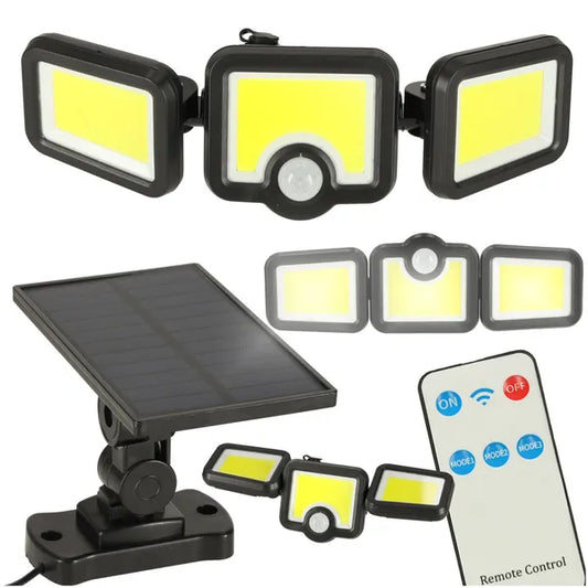 Solar LED reflektor 3-az-1-ben, mozgás- és alkonyérzékelő, 6500 lm, IP65