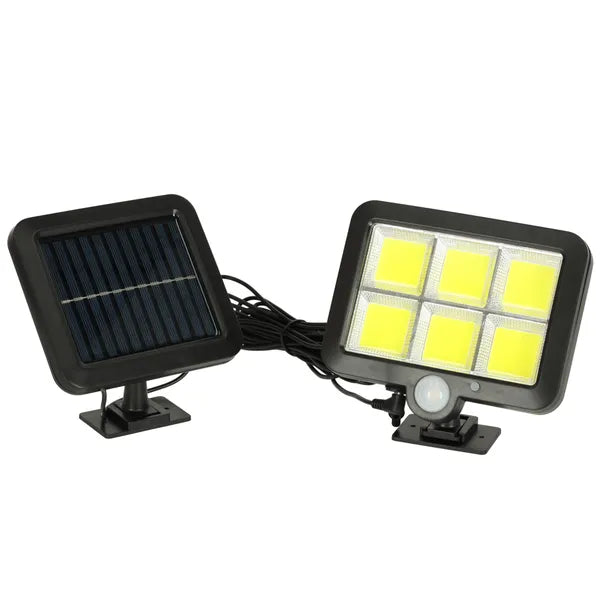 Napelemes külső LED lámpa 120 LED, IP65, mozgás- és alkonyérzékelővel