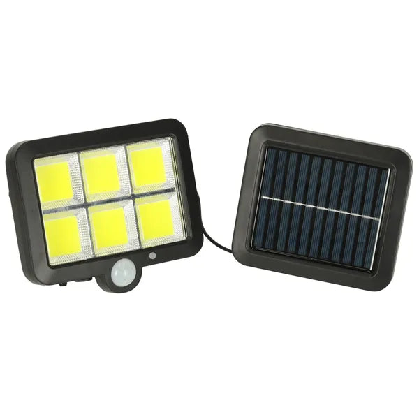 Napelemes külső LED lámpa 120 LED, IP65, mozgás- és alkonyérzékelővel