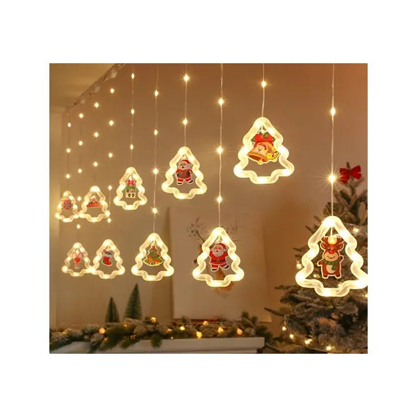 LED függöny fényfüzér, 3 m, 125 LED, meleg fehér, USB, IP44, időzítő