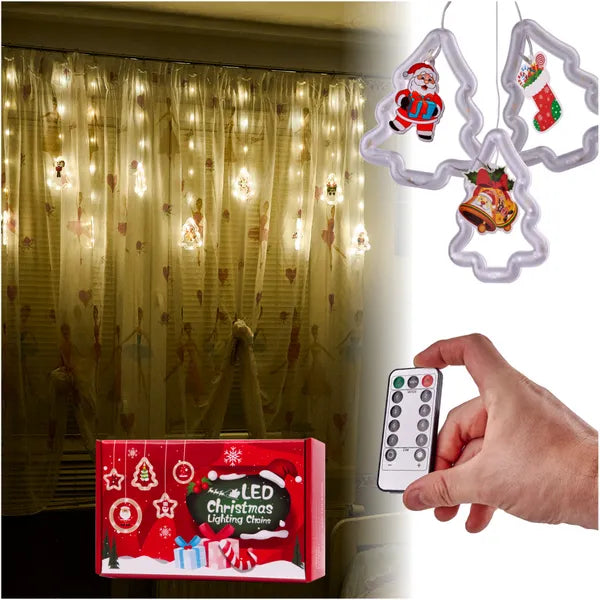 LED függöny fényfüzér, 3 m, 125 LED, meleg fehér, USB, IP44, időzítő