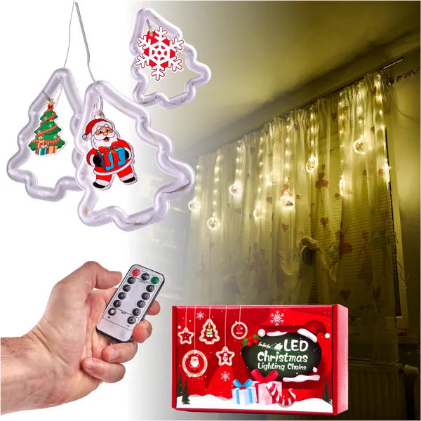 LED függöny fényfüzér, 3 m, 125 LED, meleg fehér, USB, IP44, időzítő