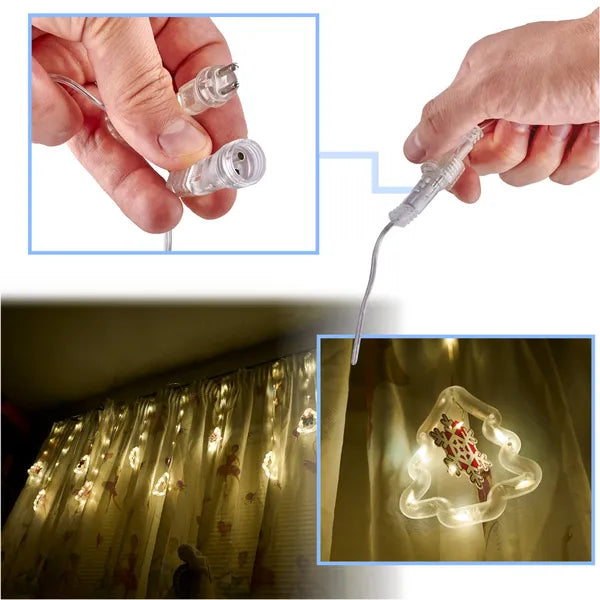 LED függöny fényfüzér, 3 m, 125 LED, meleg fehér, USB, IP44, időzítő