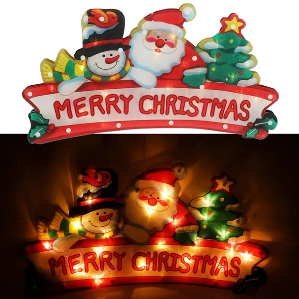 LED függeszthető ablakdísz Merry Christmas XXL 45 cm, elemes