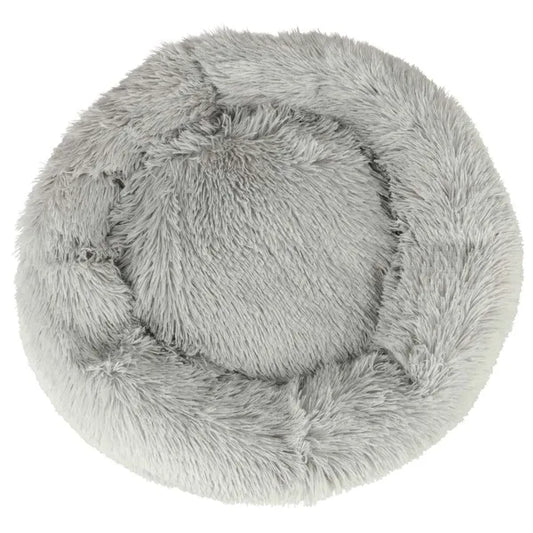 Plüss kutya- és macska fekhely, csúszásgátlós, 60 cm, világosszürke