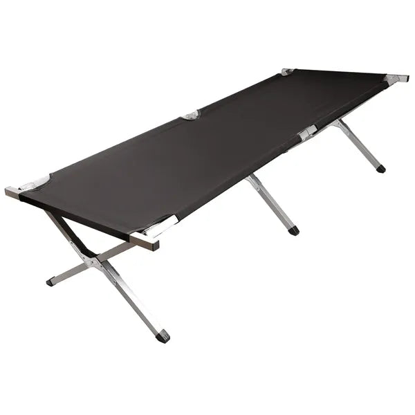 Fekete összecsukható kempingágy kanadai típus 190×70 cm 150 kg