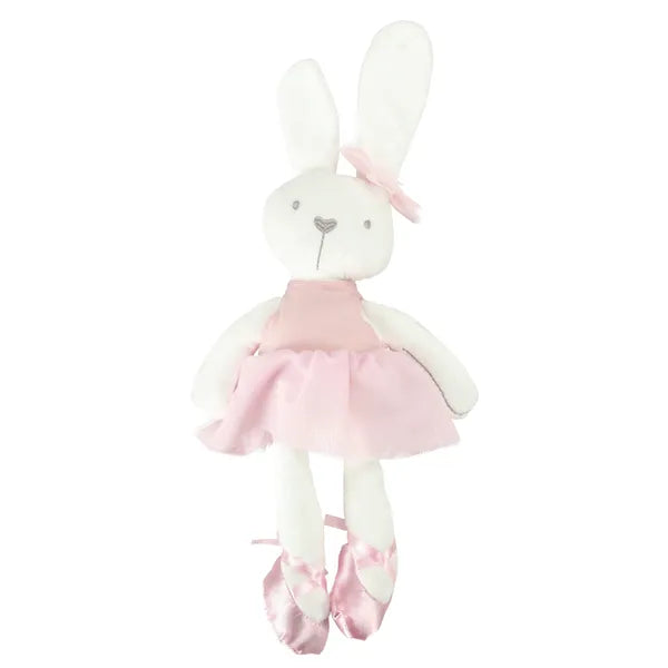 Puha plüss nyuszi rózsaszín ruhában, 42 cm