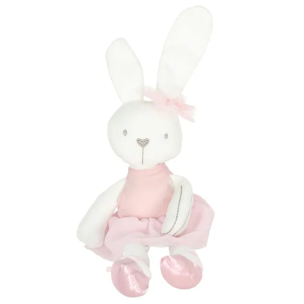 Puha plüss nyuszi rózsaszín ruhában, 42 cm