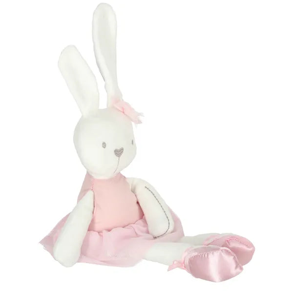 Puha plüss nyuszi rózsaszín ruhában, 42 cm