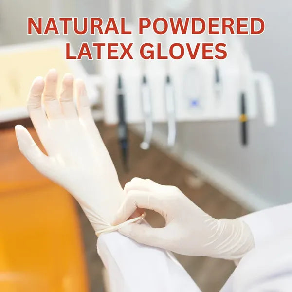 Egyszerhasználatos púderezett latex kesztyű 100 db, M méret