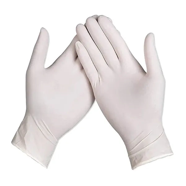 Egyszerhasználatos púderezett latex kesztyű 100 db, M méret