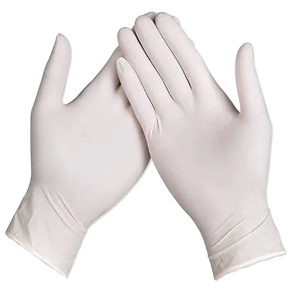 Latex púderezett egyszerhasználatos vizsgálókesztyű, L méret, 100 db