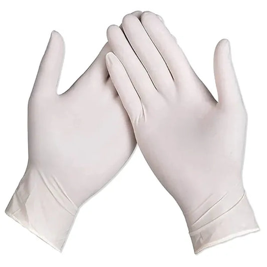 Latex púderezett egyszerhasználatos vizsgálókesztyű, L méret, 100 db