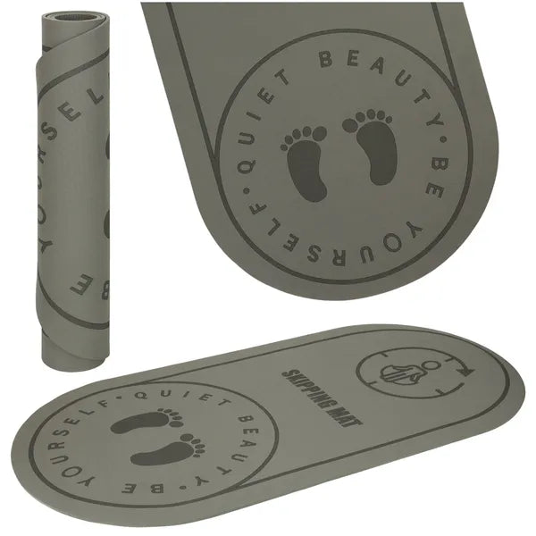 Szürke, csúszásgátlós, zajcsökkentő fitnesz- és jógamatrac 125×61,5×0,6 cm