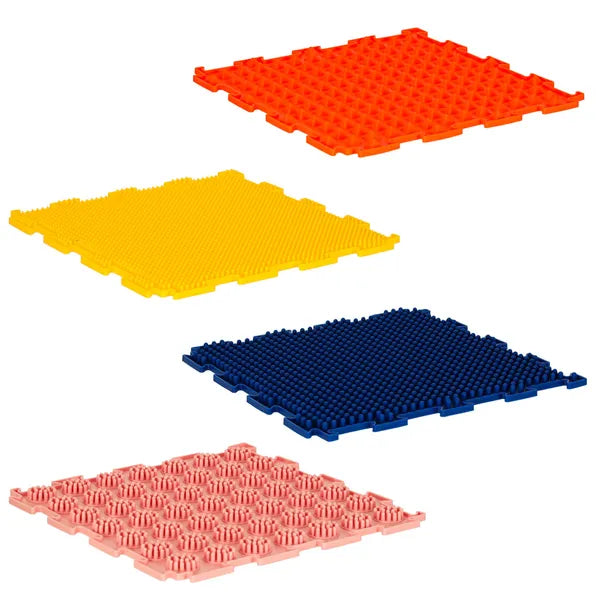 Színes Montessori puzzle ortopéd lábmasszázs szőnyeg, 8 db, 24×24 cm