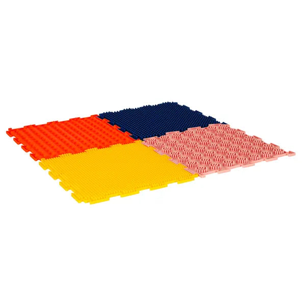 Színes Montessori puzzle ortopéd lábmasszázs szőnyeg, 8 db, 24×24 cm