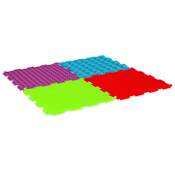 Színes Montessori puzzle ortopéd lábmasszázs szőnyeg, 8 db, 24×24 cm