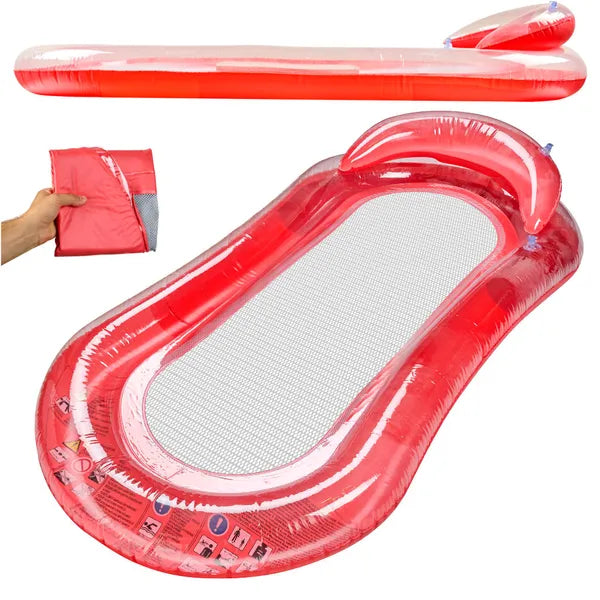 Bestway 43103 piros felfújható vízi matrac háttámlával, hálós alj, 159x77 cm
