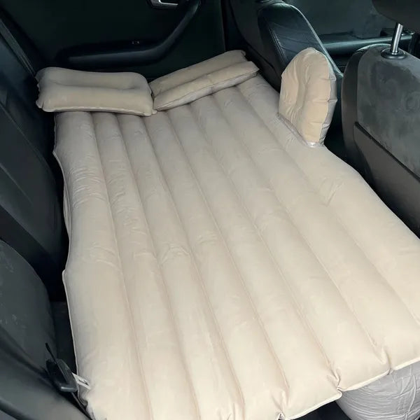 Felfújható autós matrac 130×80 cm, bézs, 12 V pumpával és párnákkal