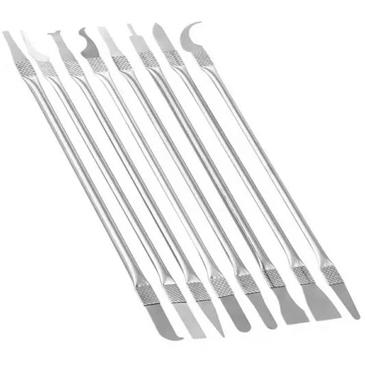 8-részes rozsdamentes acél BGA spatula- és kaparókészlet, 17 cm