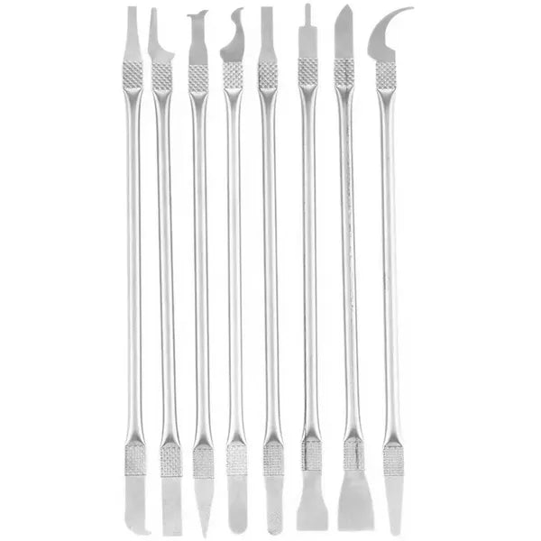 8-részes rozsdamentes acél BGA spatula- és kaparókészlet, 17 cm