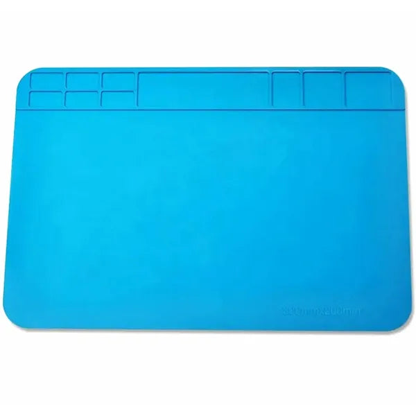 Antisztatikus szilikon szerviz szőnyeg 30×20 cm, hőálló 500 °C, kék