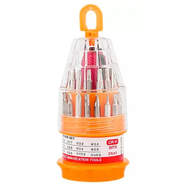 31 részes Torx bitkészlet csavarhúzóval, króm‑vanádium acél, mágneses