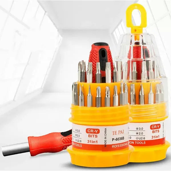31 részes Torx bitkészlet csavarhúzóval, króm‑vanádium acél, mágneses