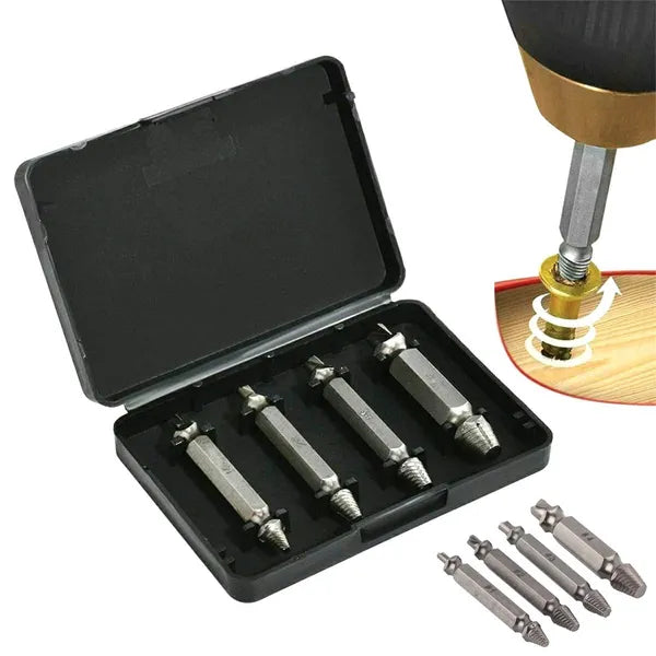 4 db csavarkiszedő készlet, 6–14 mm, szerszámacél