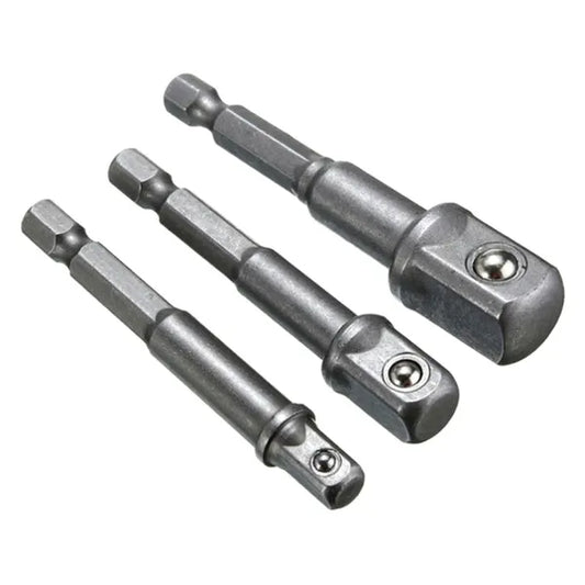 3 db-os szerszámacél bit-adapter készlet 1/4''-3/8''-1/2'' csavarozóhoz