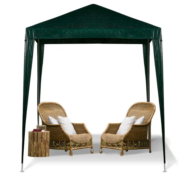 Zöld kerti pavilon sátor, 2×2 m, fém vázas rendezvénysátor