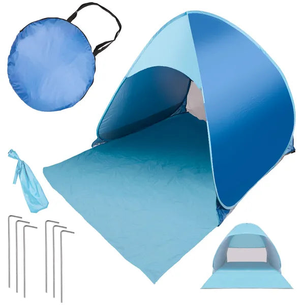 Önfelálló családi strand sátor UV-védelemmel, vízálló, hordtáskával