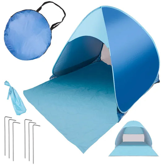 Önfelálló családi strand sátor UV-védelemmel, vízálló, hordtáskával
