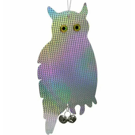 Fényvisszaverő madárriasztó holografikus ülő bagoly 41 cm