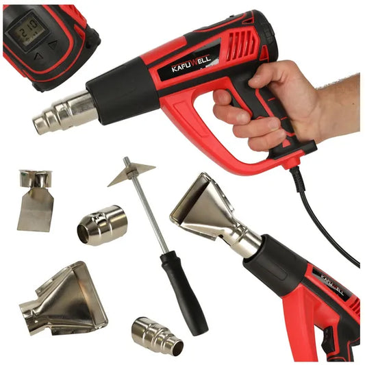 Elektromos hőlégfúvó, 1850 W, 50-600 °C, 300-500 l/perc, 4 fúvóka