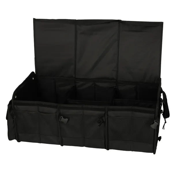 Autós csomagtartó rendező 100 l, hűtő táskával, 75×37×32 cm, fekete