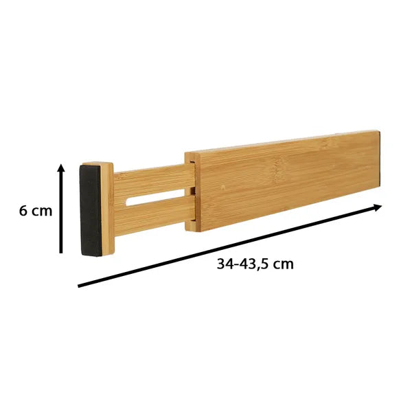 Állítható bambusz fiókrendező szeparátor, 34–43,5 cm