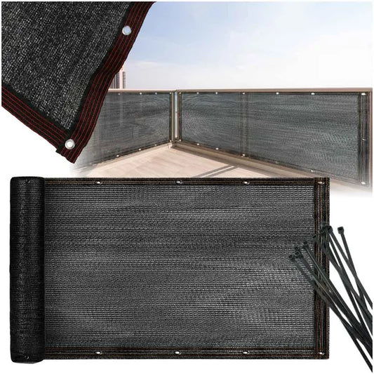 Erkély takaró PVC háló 105x500 cm, UV-álló, 150 g/m², fém ringlik