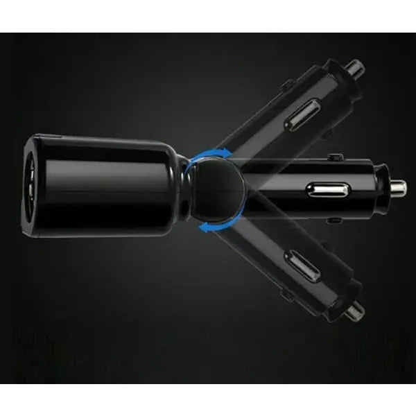 Autós szivargyújtó elosztó 2 aljzattal, 2×USB 3,1A, voltmérő, 12–24 V, 100 W