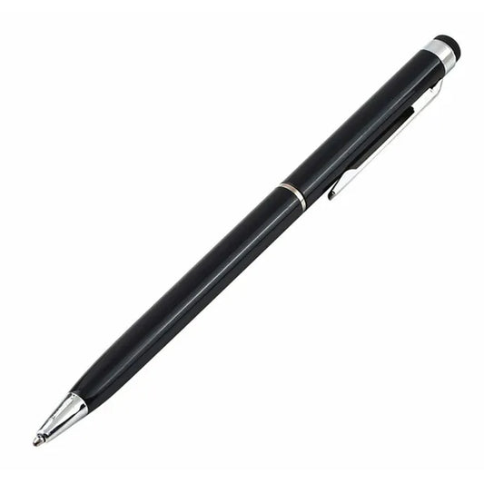 Kapacitív érintőceruza + golyóstoll, fém, 13,5 cm, fekete tinta