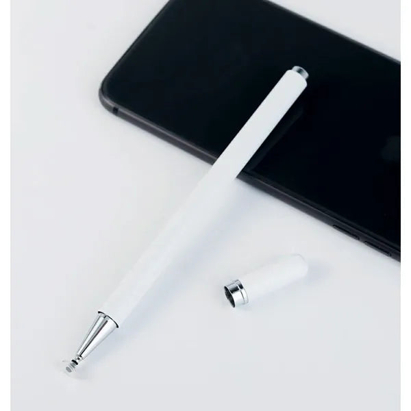 2 az 1-ben fehér kapacitív precíziós stylus és fekete golyóstoll, 14 cm