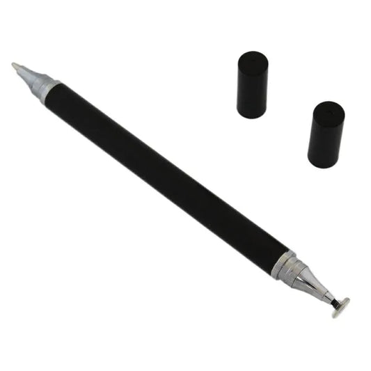 Fekete, kétvégű precíz kapacitív stylus és golyóstoll, fém ház