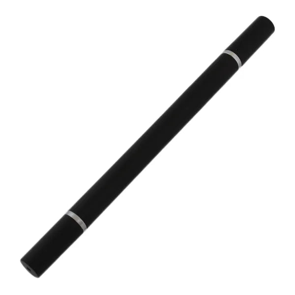 Fekete, kétvégű precíz kapacitív stylus és golyóstoll, fém ház