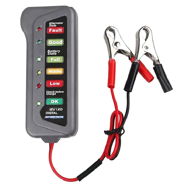 12 V-os autóakkumulátor teszter LED jelzőkkel, PT11